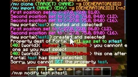 Minecraft 1.8 Plugin Tutorial: Multiverse Portals + PERMISSIONS FIX!