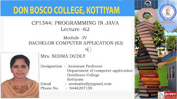 LECTURE -62 -PROGRAMMING IN JAVA -  DEVELOPING AN APPLET PROGRAM-  BCA- S3.