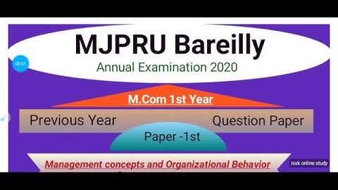 MJPRU Bareilly/M.com 1st year Previous year all questions paper /Ruhilkhand University Bareilly