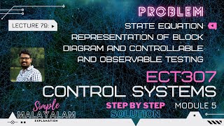 Block diagram testing for controllability and observability - Problem | CS - Module 5 | Lect 80