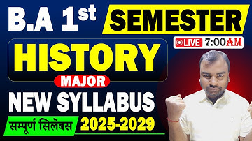 BA 1st Semester History Syllabus | 2025-2029 | Major History B.A Semester 1 Syllabus | BA Syllabus