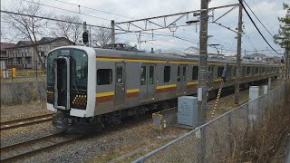 E131系600番台TN11編成下野大沢駅到着シーン