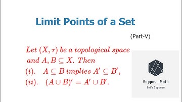 Theorem about Limit Point of sets in Topological Spaces| Suppose Math with Akhtar Abbas