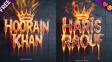 How To Make Name Dp With Liquid Fire And Flame Crown Smokey Effect ♥️ Art | Social Media Trend #meta