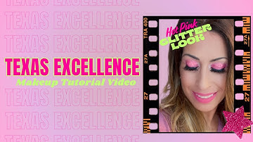 Texas Excellence Makeup Tutorial Video - Hot Pink Glitter Sparkle Eye Makeup for Cheer Comp