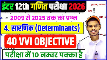Class 12th Math Chapter 4 Sarnik Vvi Objective Question 2026 | determinants math chapter 4 objective