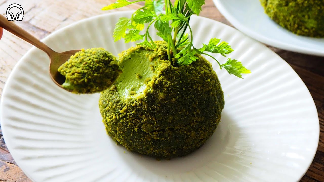 ASMR】食べれる！苔玉チーズケーキ/Eat moss balls（KOKEDAMA) - YouTube