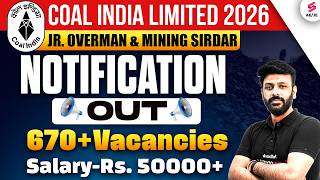 Coal India Recruitment 2026 | Coal India Jr. Overman & Mining Sirdar Vacancy Out | Rahul Sir