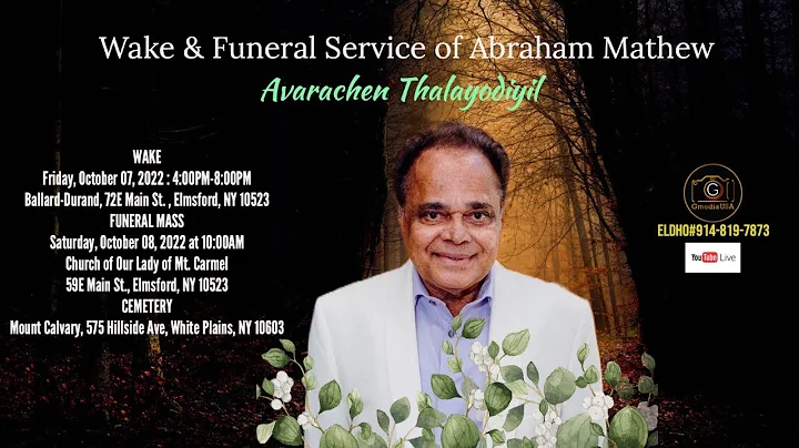 IN LOVING MEMORY OF ABRAHAM MATHEW (AVARACHEN) - F...