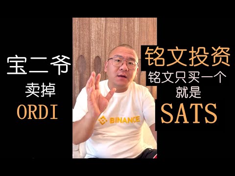   重磅 宝二爷给新人讲解铭文投资 从入门到进阶 铭文只买一个那一定是 Sats 为什么我把ORDI和ETH等币种都卖了 主要买SATS Sats优势和逻辑是什么 比特币 Btc