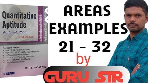 AREAS EXAMPLES 21-32 || MENSURATION || RS AGARWAL BIT-BIT || GURU SIR