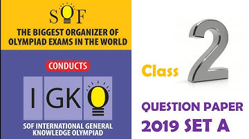 IGKO International General Knowledge Olympiad Class 2 Question paper 2019 Set A