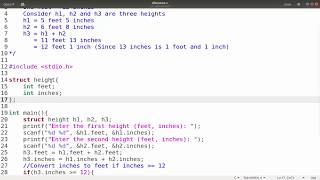 Program to add heights using structure | Module 4 | EST 102 Programming in C