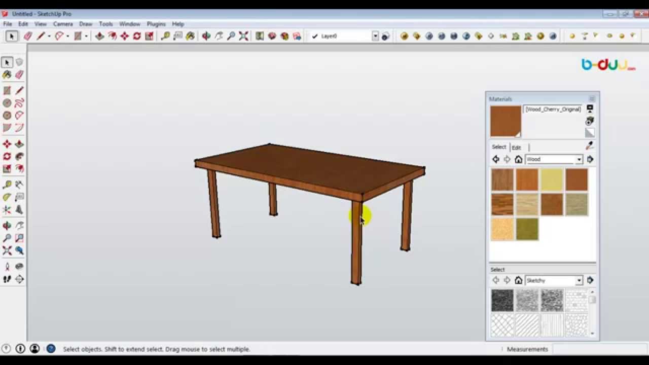 Cara Membuat Meja Sederhana Menggunakan Sketchup YouTube