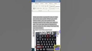 Upper Case to Lower Case shortcuts | MS Word