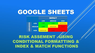 GOOGLE SHEETS -Risk Assessment basics using conditional formatting &  the index and match functions.