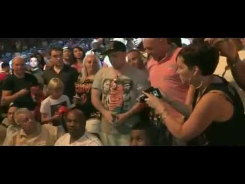 Mike Tyson Elbows Fan in Mayweather vs Pacquiao Weigh In