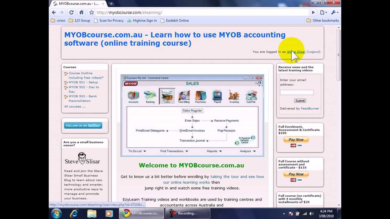 MYOB Training Courses - Sign in and Navigate the Learning website.avi