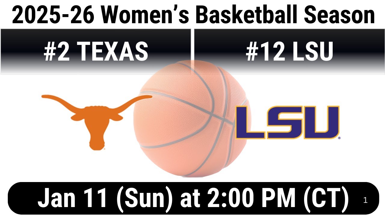 2026 Jan 11 WBB #2 Texas Longhorns vs #12 LSU Tigers 2025 26 Women's Basketball 20260111