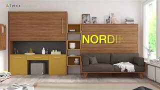 NORDIK, un sofá con cama abatible de inspiración nórdica, del catálogo TR3S de Tetris Systems