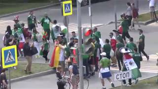 Mexican and German fans. FIFA World Cup Russia 2018.