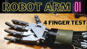 Robot 4 Finger Hand Test 01 Arm Robotics 3d Printed Inmoov