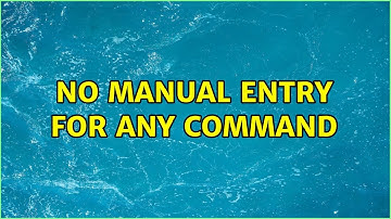 No manual entry for any command
