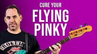 How To Cure The Dreaded 'FLYING PINKY' On The Bass Guitar! (No.214)