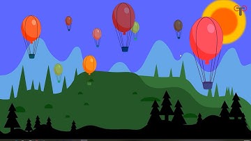 How to Create Animated Landscape of Hills and Hot Balloons | Learn 2d Animation
