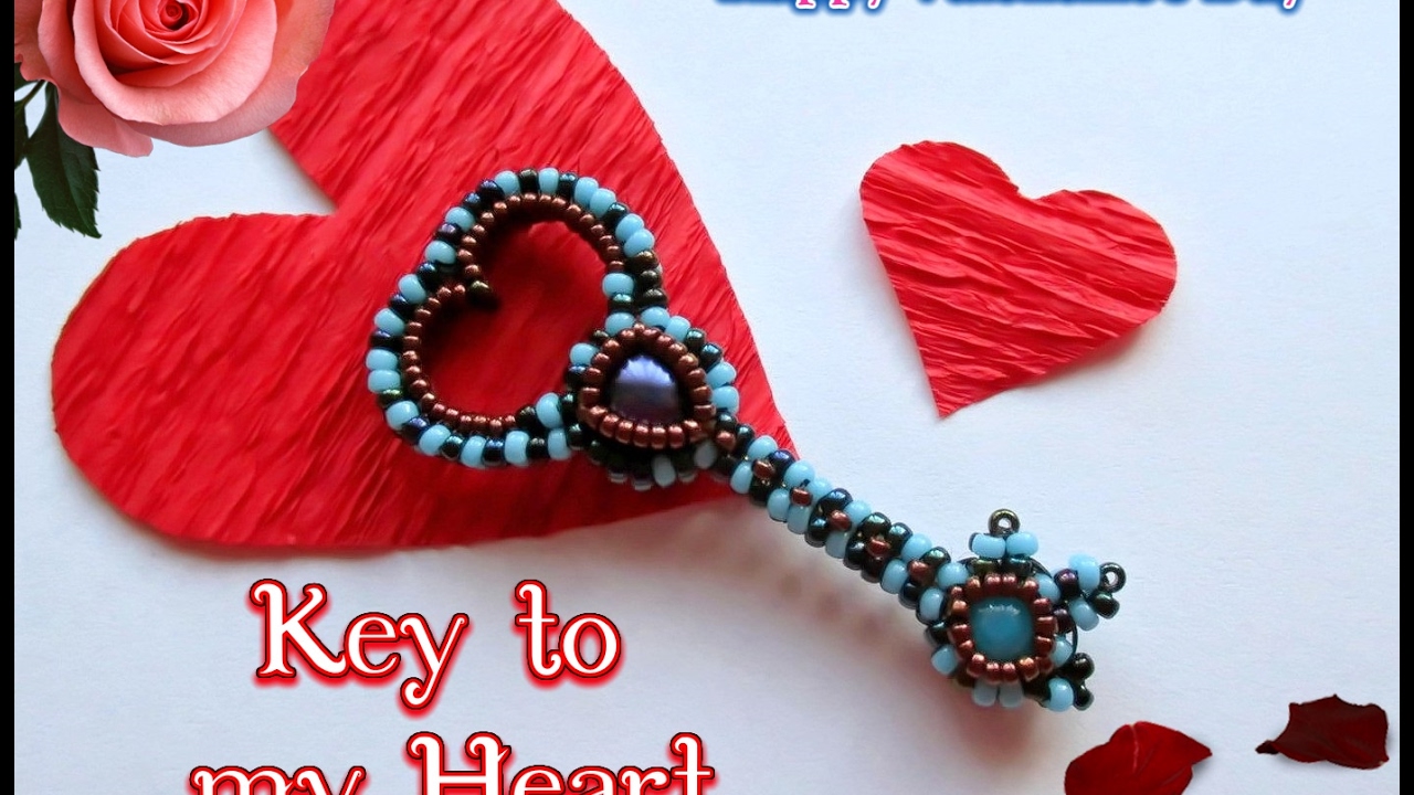 Beaded key in tubular herringbone/ladder stitches Beading Tutorial YouTube