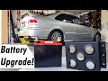 Odyssey Battery w/ Checkerd Sports Tie Down Install and IACV Delete Project Civic EK