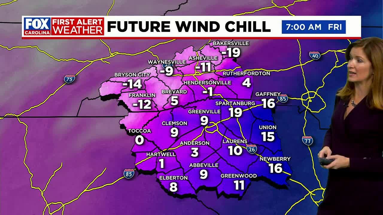 Bitter cold and winter weather arrive in western Carolinas - YouTube