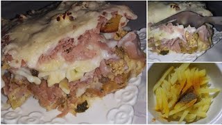 كراتان بالبطاطس والمعكرونة بصلصة البشاميل مممم  بنينة عمرك ذقتي بحالها | gratin de pâtes au poulet