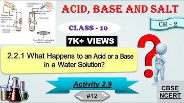 What Happens to an Acid or a Base in a Water Solution? | Activity 2.9 | Acid Base and Salt Class 10