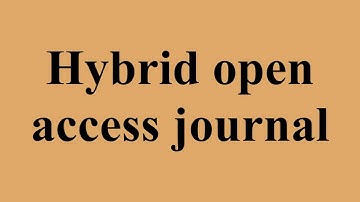 Hybrid open access journal