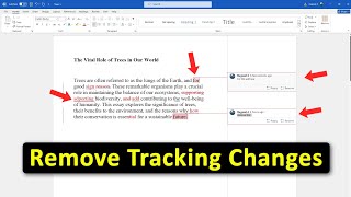 How To Remove Tracking Changes Comments In A Word Document