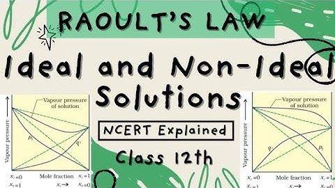 Ideal & Non-Ideal Solution| Raoult