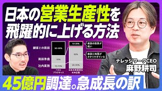 【日本の営業生産性を飛躍的に上げる方法】商談準備に時間がかかりすぎる／UI UXが使いにくい／いい人材が集う3つの理由／コンパウンド戦略とは？／2035年に１兆円狙う【ナレッジワーク麻野耕司】