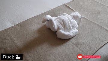 Duck Towel Folding | how to make a duck out of a towel | towel art | duck towel animals 🦢