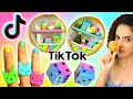 TESTANDO TIKTOKs de ARTE VIRAIS: Casinha na Noz, Dado de Fita, Anel Gatinho e + | Paula Stephania