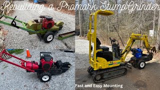 Mounting a Stump Grinder on A Mini Yanmar Excavator