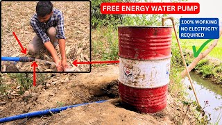 How to make free energy water pump /Pump without electricity/Drum pump/pump without external energy.