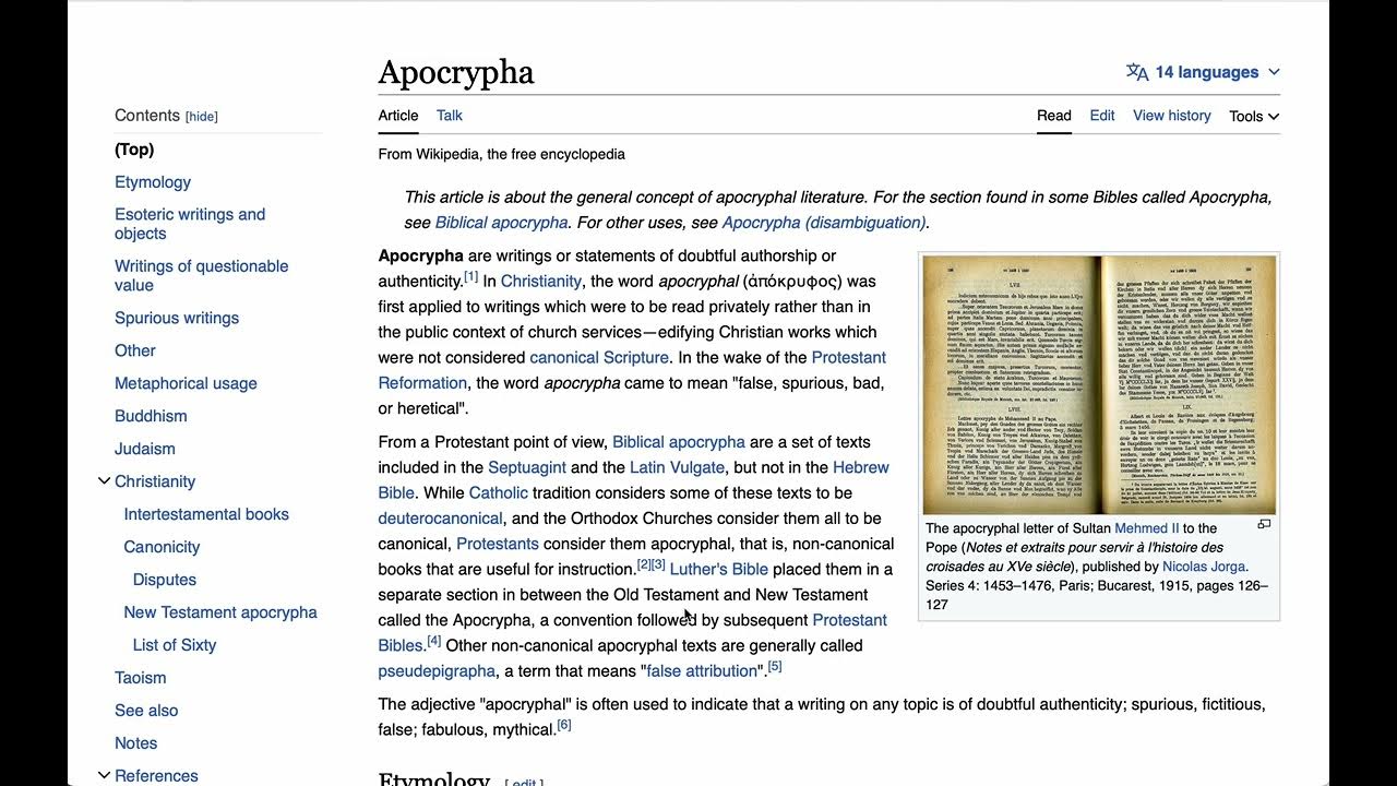 Apocrypha YouTube