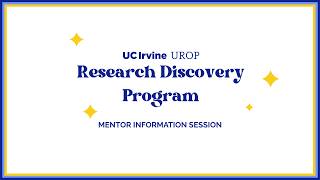 Details 2026 Research Discovery Program MENTOR Information Session Update