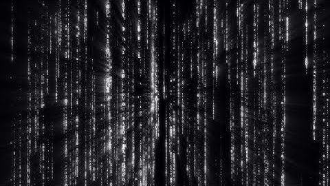 Falling Binary Code in the Matrix Style in the Technological Space in Black Background | Motion