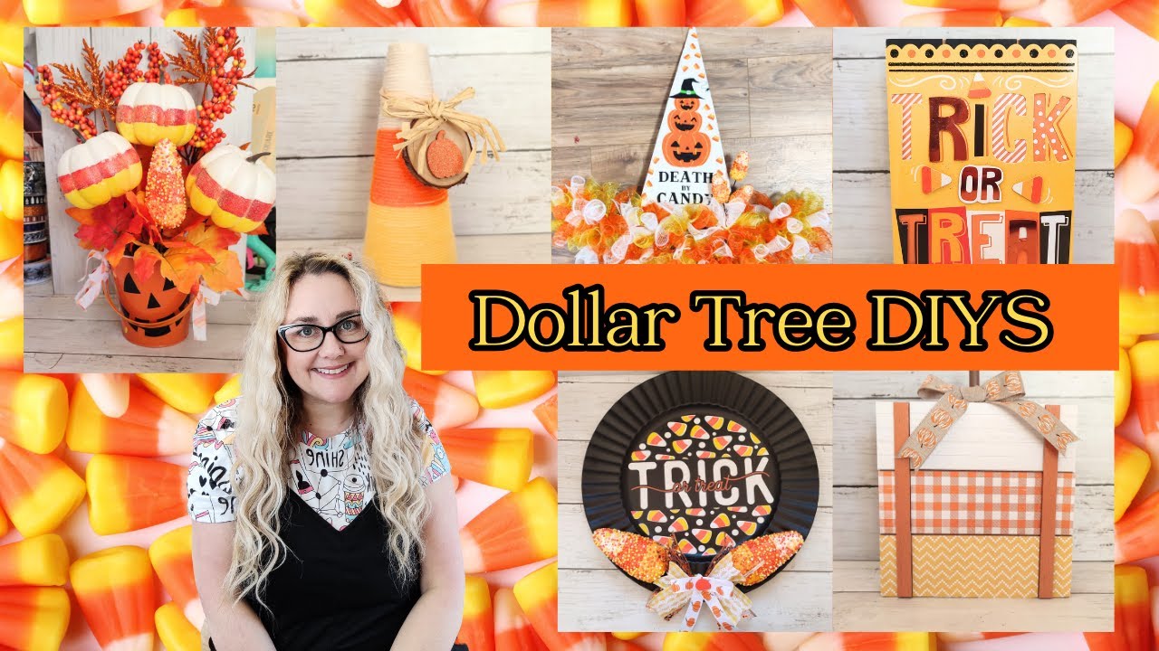 🎃 *** TOO CUTE!!!! *** Dollar Tree Candy Corn DIYS - YouTube