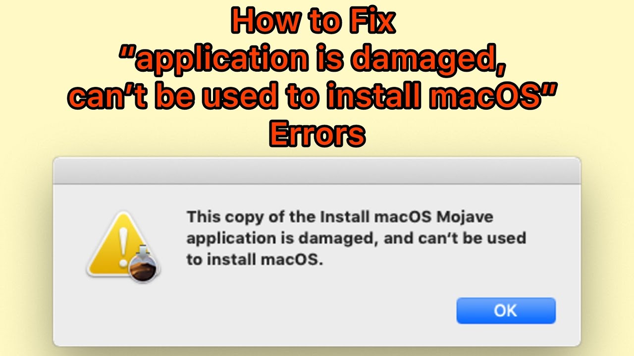 How to Fix “application is damaged, can’t be used to install macOS ...