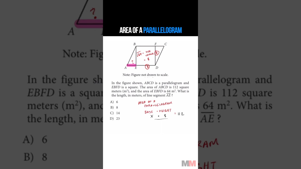 Geometry SAT ACT Review Question on a Parallelogram
