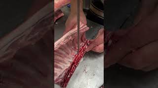Bandsaw action #butcher #meat #butchershop #lamb #saw