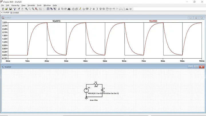 Low Pass RC filter in LT Spice: Time Analysis
